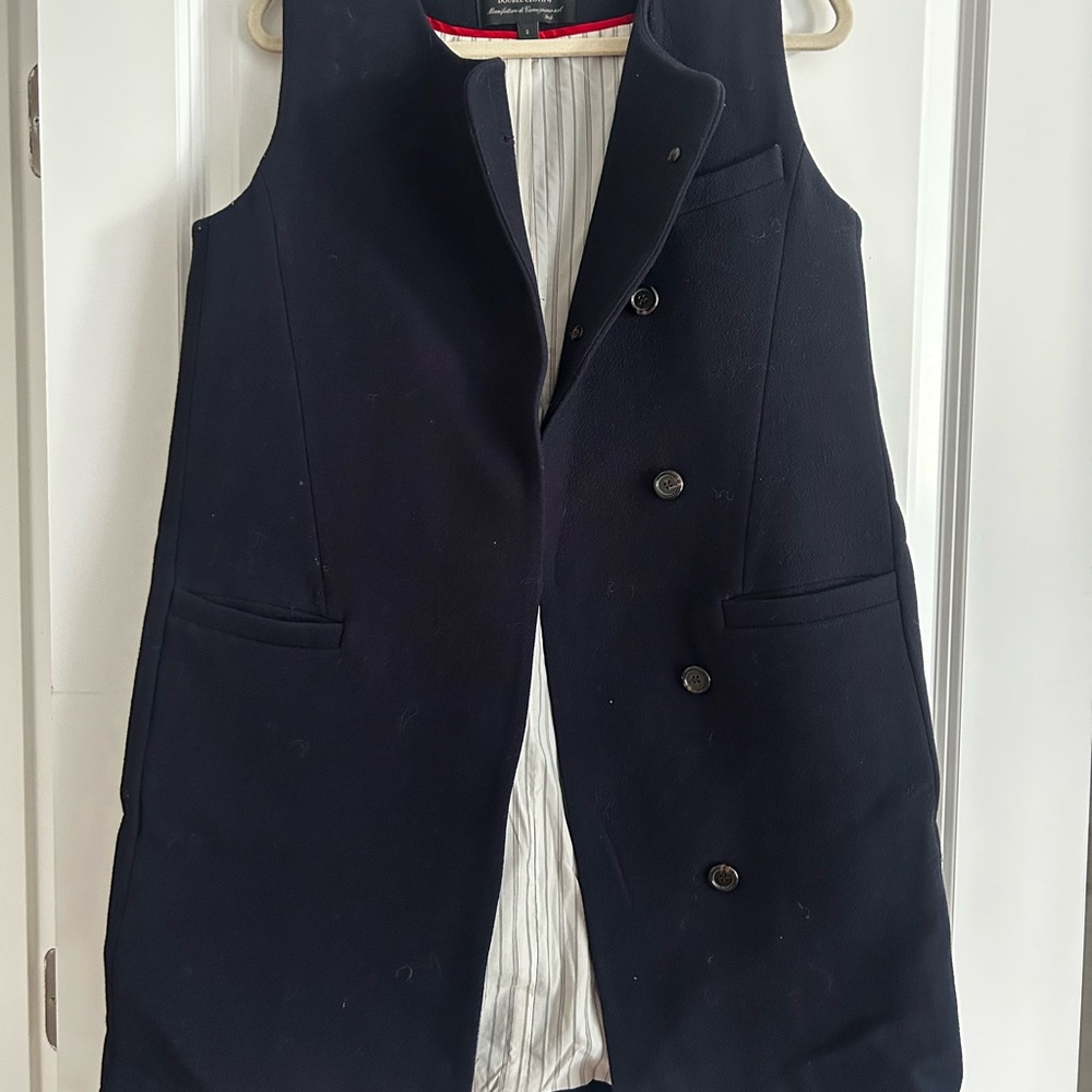 J. Crew Double Cloth wool mid length Vest